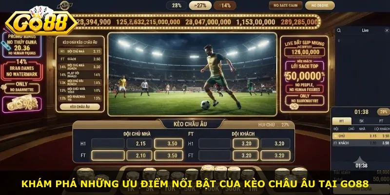 Khám phá những ưu điểm nổi bật của kèo châu Âu tại Go88