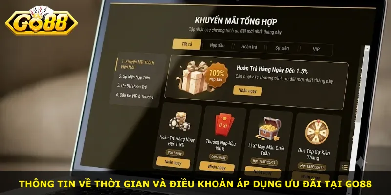 Thông tin về thời gian và điều khoản áp dụng ưu đãi tại Go88