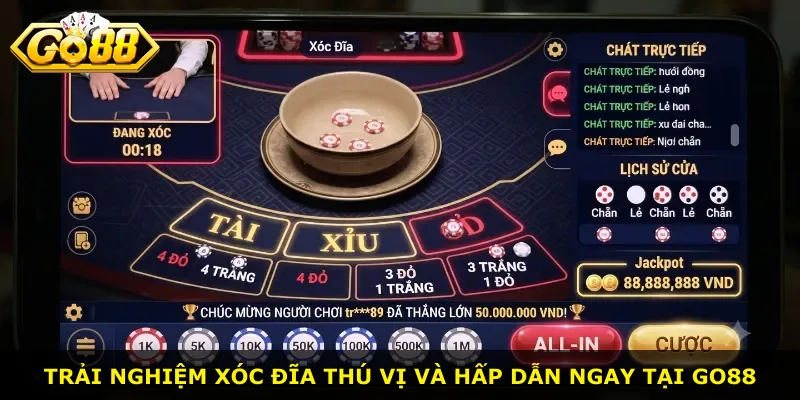 Trải nghiệm xóc đĩa thú vị và hấp dẫn ngay tại Go88