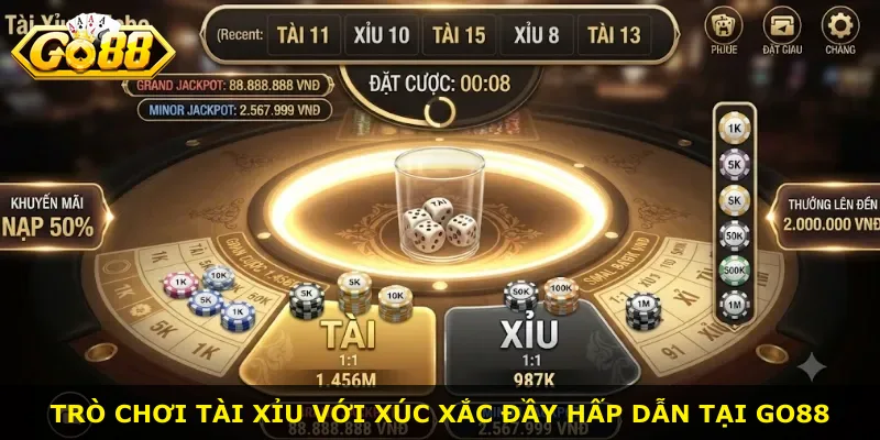 Trò chơi tài xỉu với xúc xắc đầy hấp dẫn tại Go88